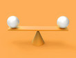 3D Isolated Orange Balance Abstract Spheres Shapes Scale Equity