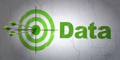 Wall Mural - Data concept: target and Data on wall background