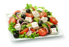 Square Plate Of Greek Salad