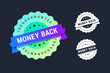 © Valery Zanimanski - Money back guarantee badge. Vector stamp with colorful gradient. Black and white variants.