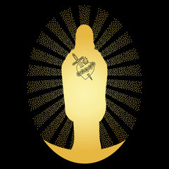 Wall Mural - Gold Virgin Mary Silhouette