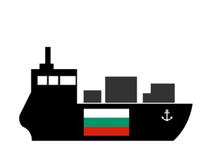 Sticker - Drapeau de la Bulgarie sur un bateau cargo