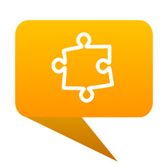 Poster - puzzle orange bulb web icon isolated.