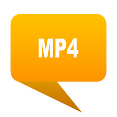Poster - mp4 orange bulb web icon isolated.