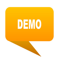 Poster - demo orange bulb web icon isolated.