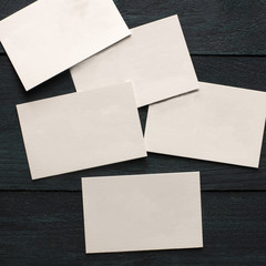 Wall Mural - Thick cardboard business cards, blank for copyspace