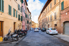 View Of One Of The Streets Of Siena, Toscana Region, Italy.