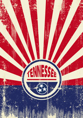 Wall Mural - Tennessee Flag Retro sunbeams background