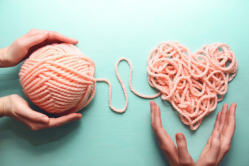 Knitted heart