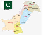 Fototapeta  - pakistan administrative and political map with flag