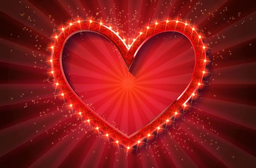 Wall Mural - frame cinema heart. red version