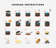 Cooking flat icons for Infographic or manual.