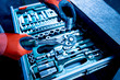 Tools in auto repair service.