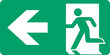 ISO 7010 E001 Emergency exit (left hand)