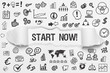 © magele-picture - Start Now! / weißes Papier mit Symbole