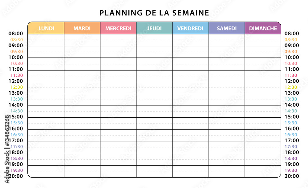Calendrier Hebdomadaire Avec Horaires Agenda 2024 Semainier calendrier-hebdomadaire-avec-horaires-agenda-2024-semainier
