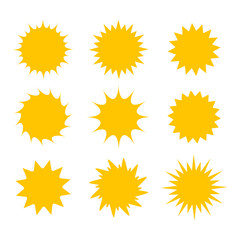 Wall Mural - Set of sun icons