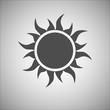Gray sun icon. Modern simple flat sunlight, sign. Trendy vector summer symbol for website design, web button, mobile app. Logo illustration