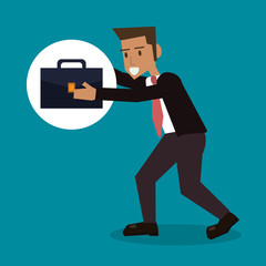 cartoon man business portfolio design vector illustration eps 10