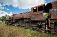 Abandoned Rusty Steam Locomotive.