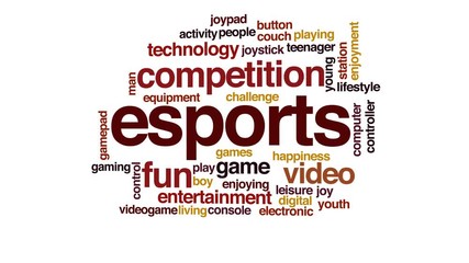 Wall Mural - Esports animated word cloud, text design animation.