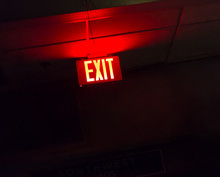 Illuminated Red Exit Sign
