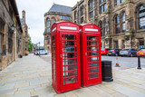 Fototapeta  - Red Telephone Booth in Glasgow