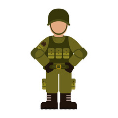 Wall Mural - Military with its different protection tools icon image vector illustration