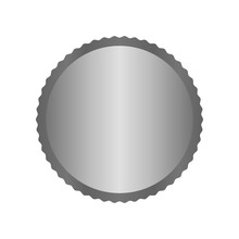 Modern Metal Silver Circle Metal Badges, Labels And Design Elements. Vector Illustration