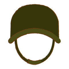 Wall Mural - Military with his protective green helmet icon image vector illustration