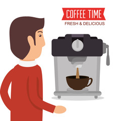 Wall Mural - delicious coffee time poster vector illustration design