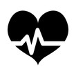 Black heard cardiology medical icon image, vector illustration
