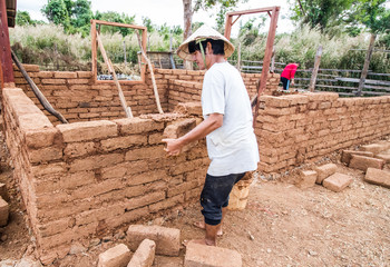 Wall Mural - Earthen house building