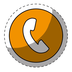 Orange symbol phone button design, vector illustration icon