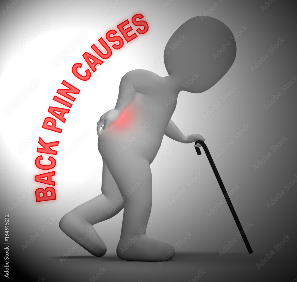 Back Pain Causes Representing Painful Spine 3d Rendering Stock ...