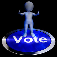 Poster - Vote Button Showing Options Voting 3d Rendering