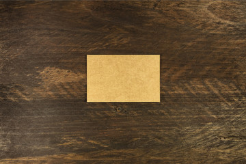 Wall Mural - Brown craft business card, blank for copyspace