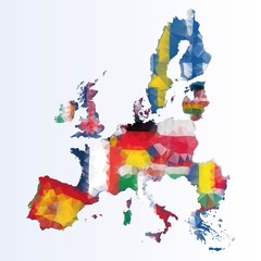 Wall Mural - Polygonal Eu map