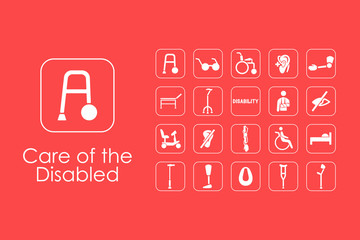 Wall Mural - set of people with disabilities simple icons