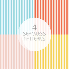 Poster - Striped seamless patterns. Stamp for fabric. Set for bed linen, gift wrapping paper, sleepwear, pillow, shirt, apparel and other textile products. Vector illustration