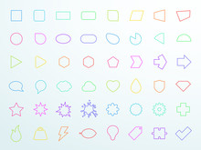 Big Colourful Generic Outline Icon Shapes Set Vector