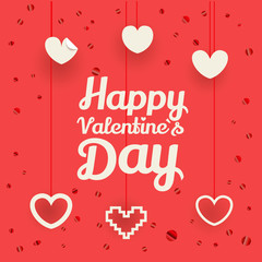 Aufkleber - Valentines greeting card. Different shiny vector hearts illustra