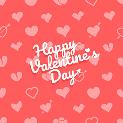 Poster - Different abstract hearts pattern with logo. Valentines greeting