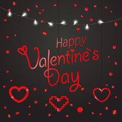 Aufkleber - Valentines greeting card. Happy Valentines Day greeting card wit