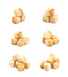 Pile of garlic croutons isolated