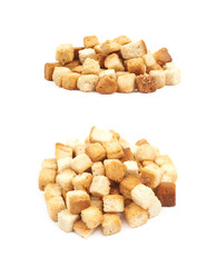 Poster - Pile of garlic croutons isolated