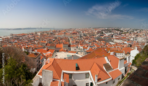 Aerial view over the Lisabon. Wallpaper Mural