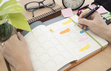 Wall Mural - business calender planner meeting on desk office. organization management remind concept.