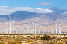 Windmills Turbines For Electric Power Production, Palm Sprigs, California. Simple Of Clean Energy
