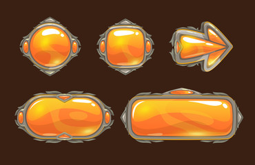 Cartoon orange decorative buttons